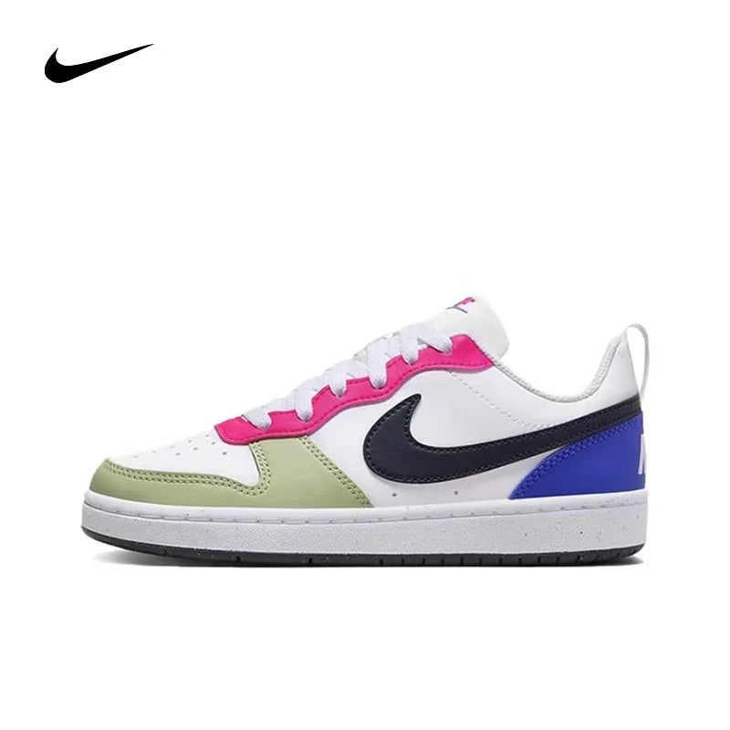 Nike Court Borough Comfortable and Versatile Youth Nike Shoes Anti slip and Durable Children Board Shoes Low cut Women Shoes